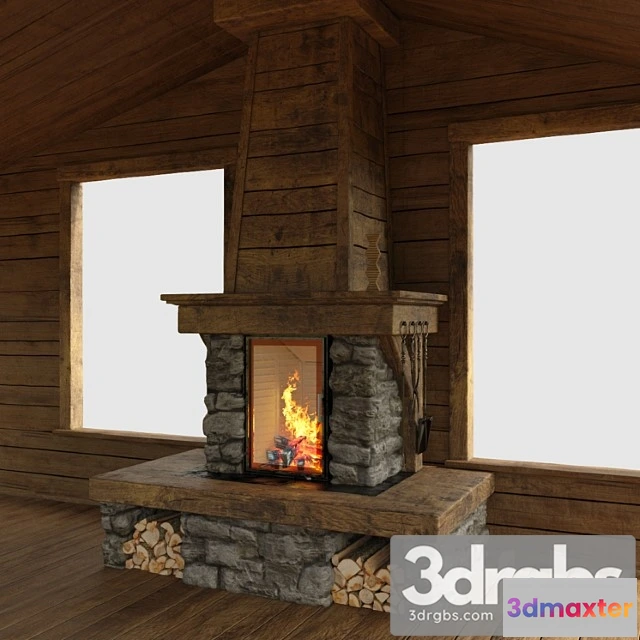 1057038 - Fireplace in chalet style