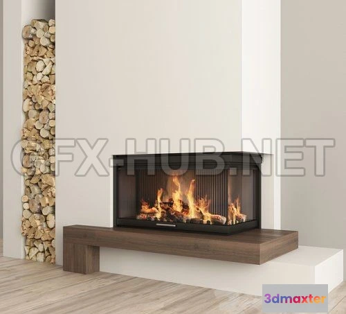 1080896 - Fireplace and firewood2 3D model - 214453