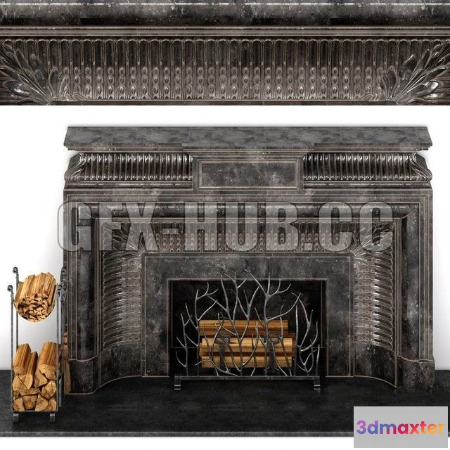 1080914 - Fireplace with tools - 214471