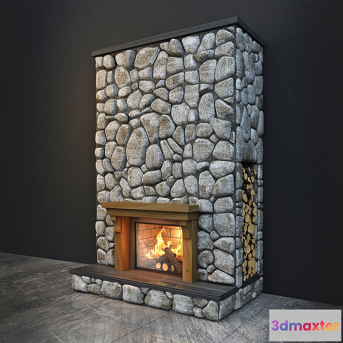1286552 - Fireplace stone 3D Max