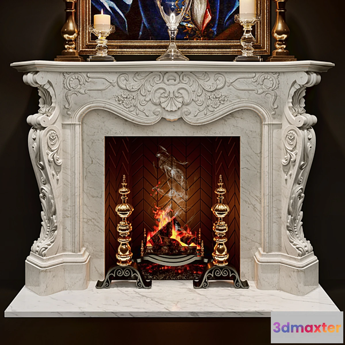 1305978 - Antique Rococo Fireplaces - Louis XV 3D Max