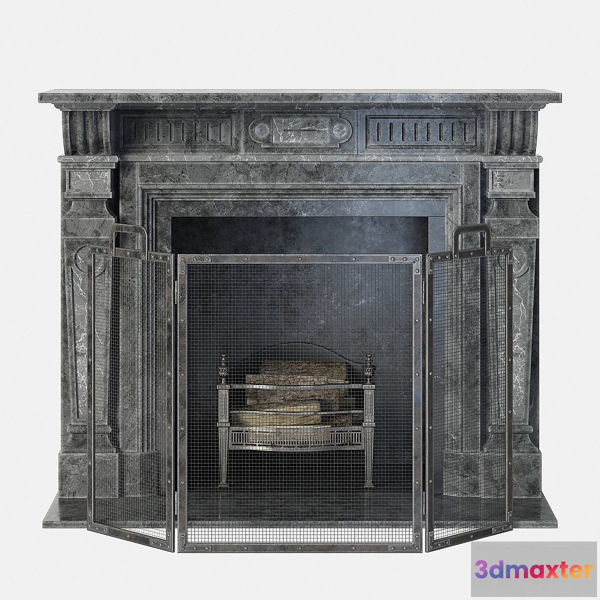 1333943 - Classic stone fireplace 3D Max