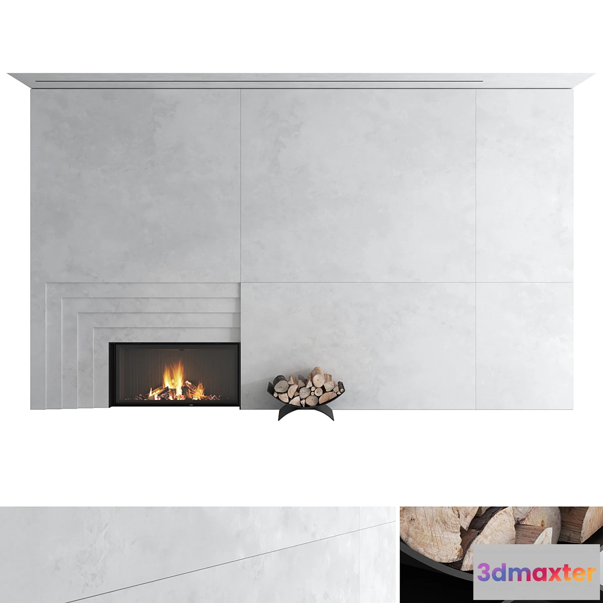 1354418 - Decorative wall with fireplace set 42 - No.2 3D Max