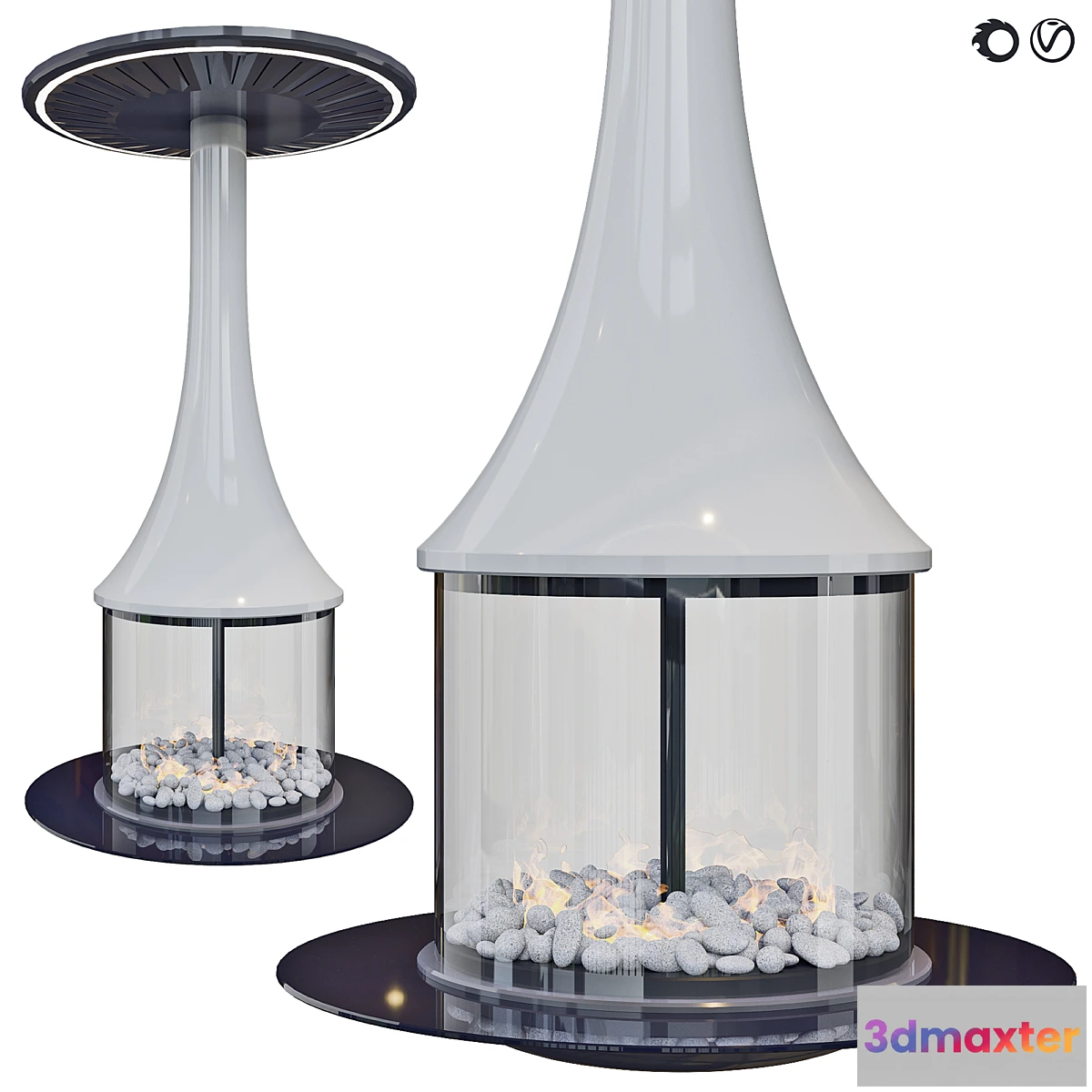 1408618 - Suspended central fireplace 3D Max