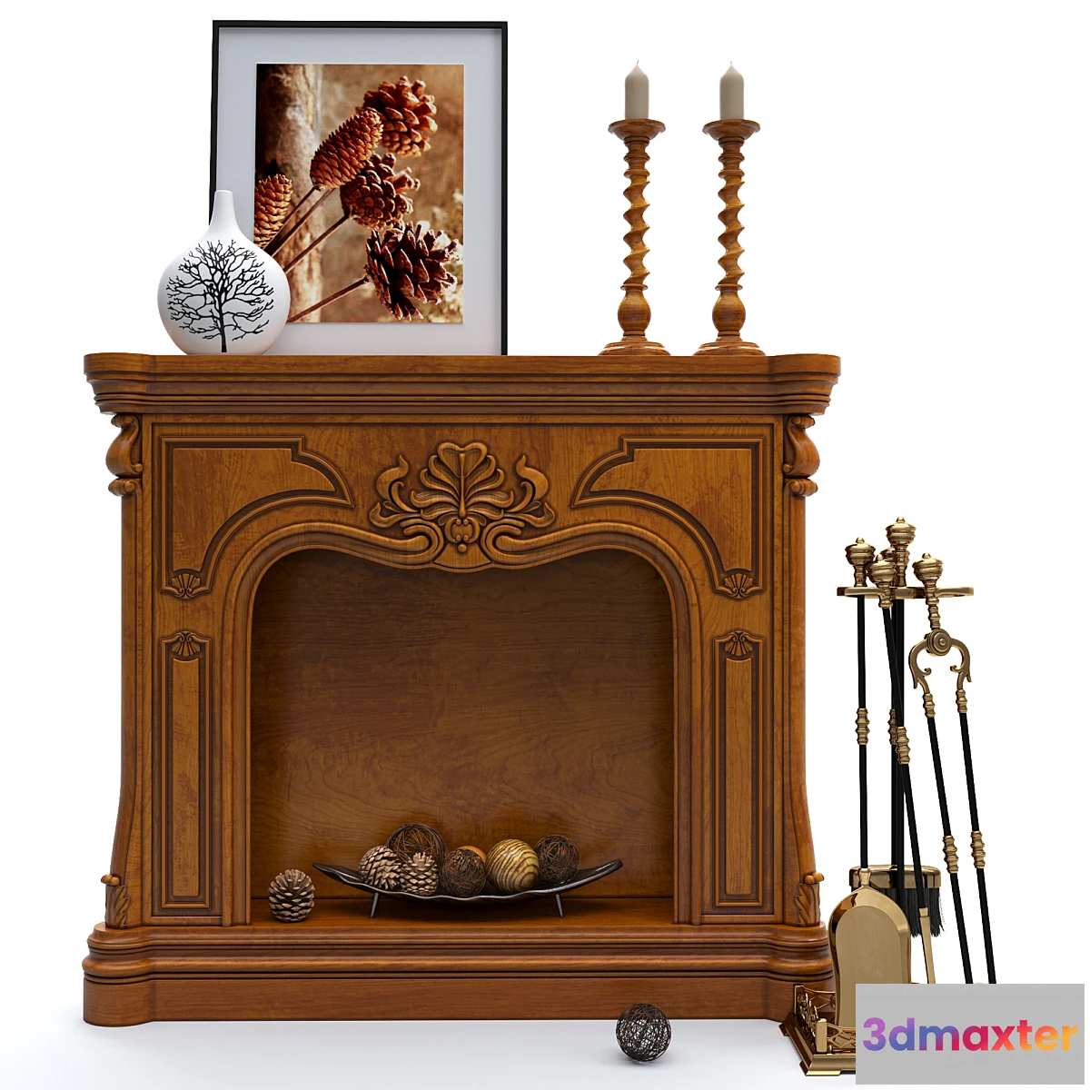 1456240 - Decorative fireplace with accessories Stilars 3D Max
