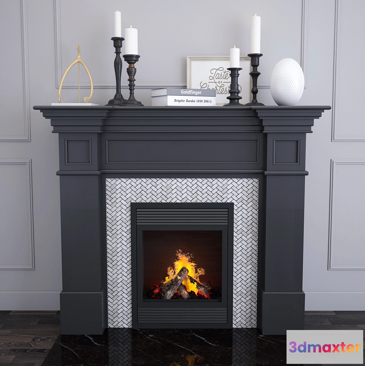1474248 - Fireplace 8 Black Edition 3D Max
