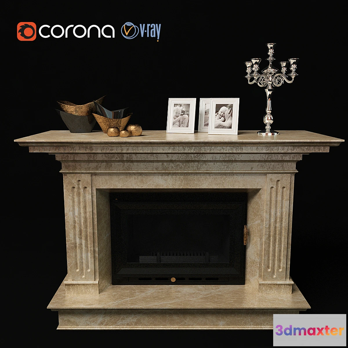 1475040 - Fireplace with firebox KRATKI OLIWIA 18 3D Max