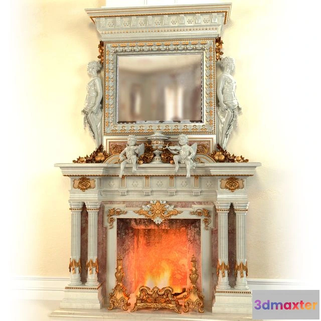 1545818 - Fireplace in the Baroque style 3D Max