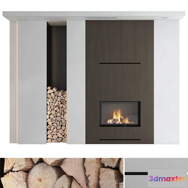 1548671 - Decorative wall with fireplace set 21 3D Max