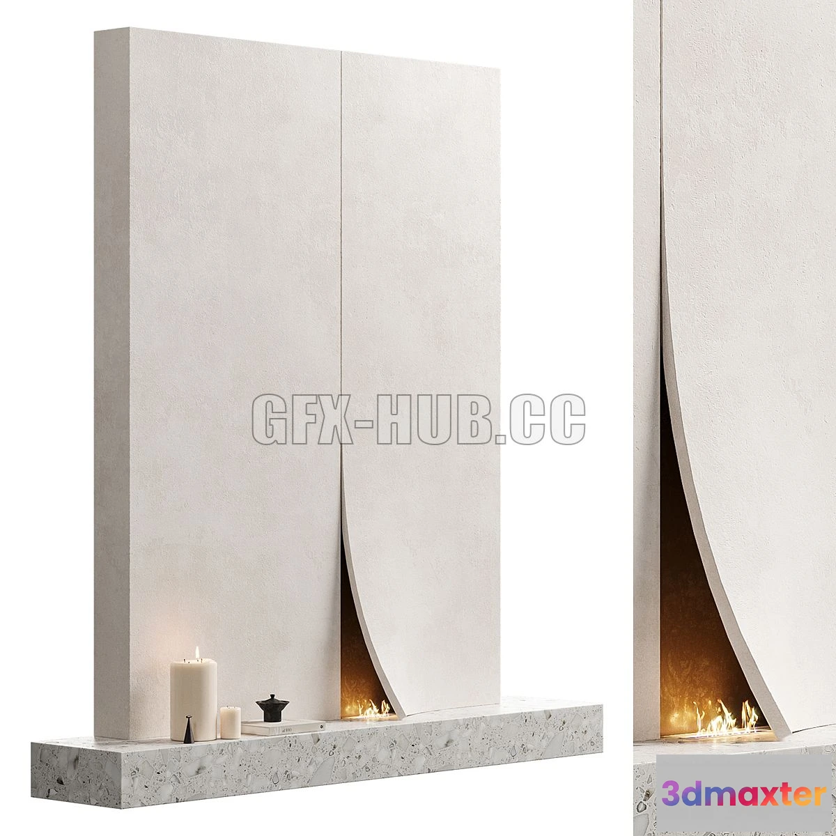 1565866 - Fireplace NG1 with Zara Home decor 3D Max