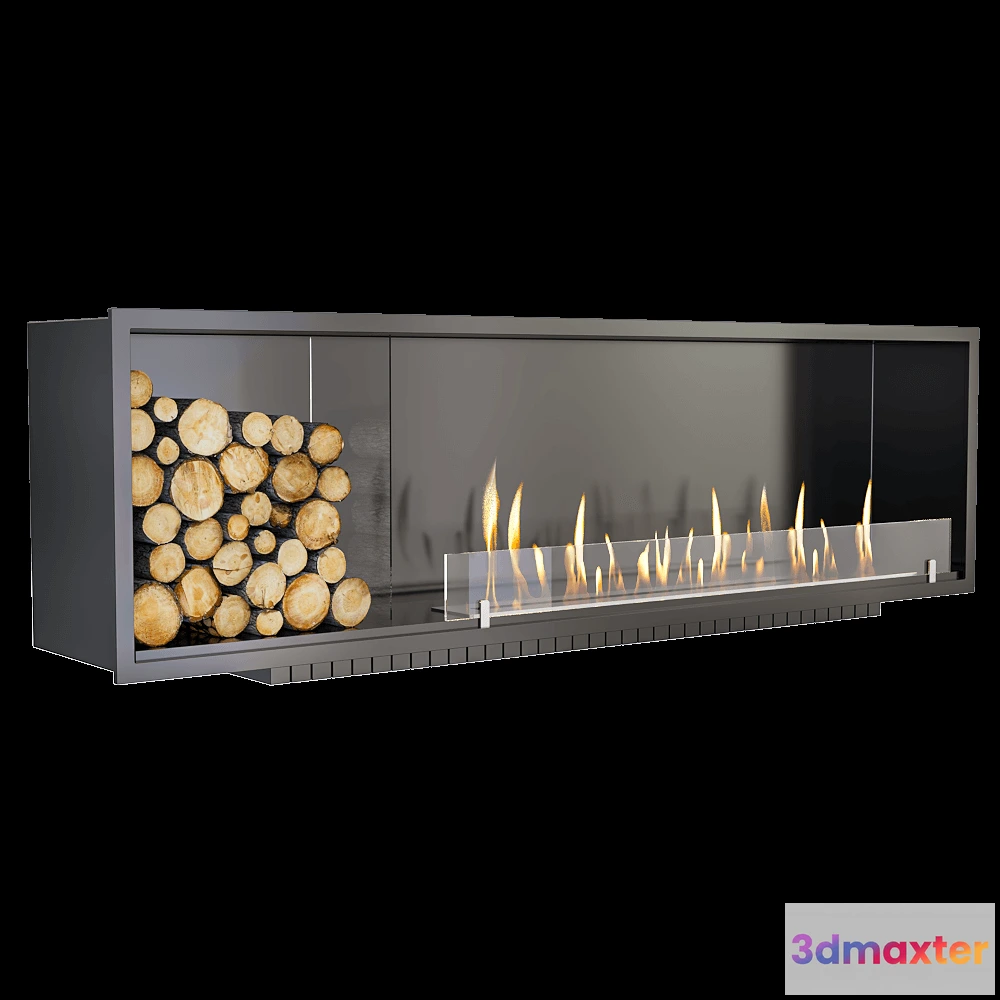 1665716 - SappFire - Built-in fireplace with firewood 3D Max