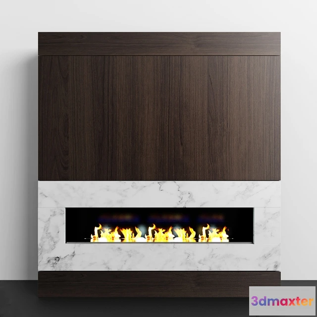 1665862 - other-models - Wood & Marble fireplace 3D Max