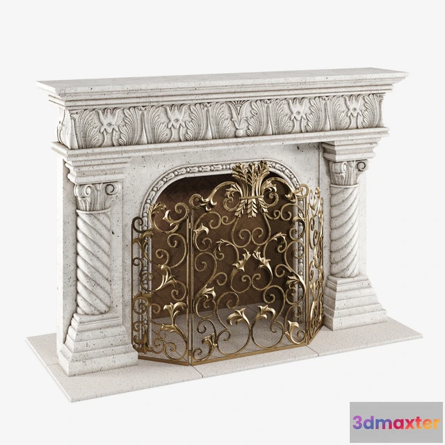 1665946 - other-models - Caesar Mantel & Acanthus Fireplace Screen 3D Max