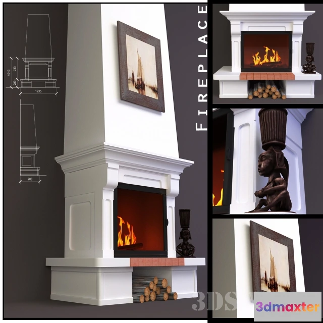 1665976 - other-models - Wall fireplace 3D Max