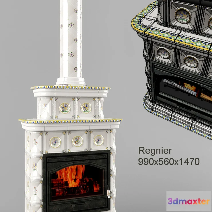 626915 - Faience Fireplace Regnier