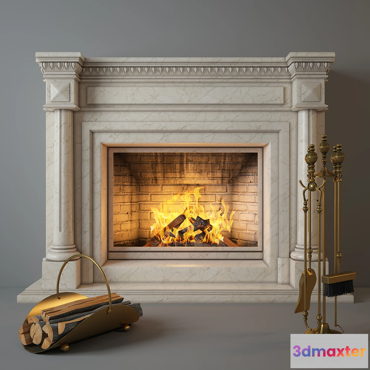 643955 - Fireplace Charlotte with accessories.