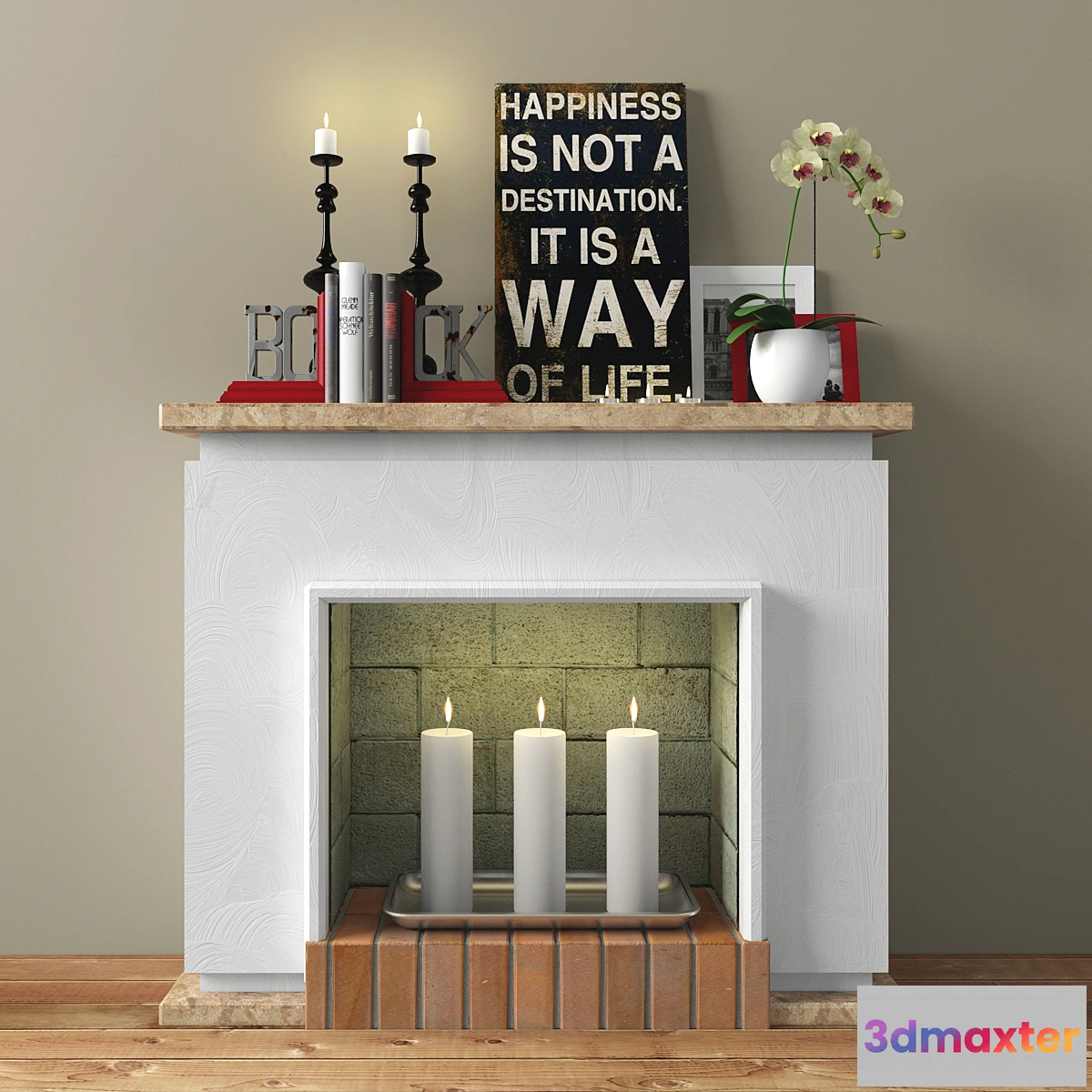 643965 - Decorative fireplace with accessories