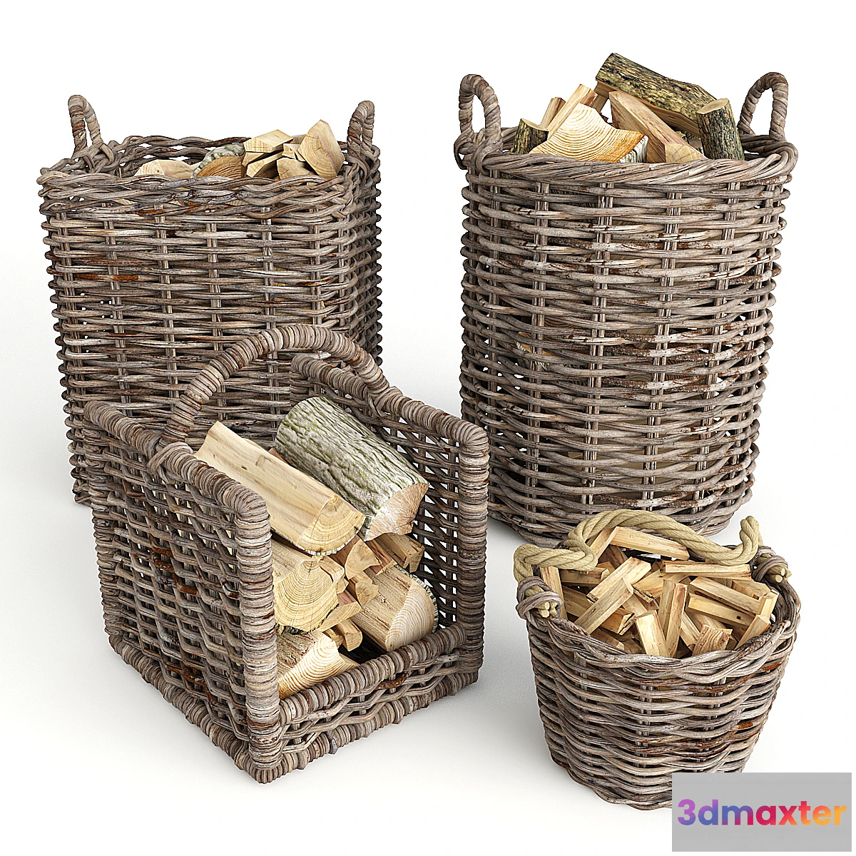 657165 - Baskets rotang firewood set