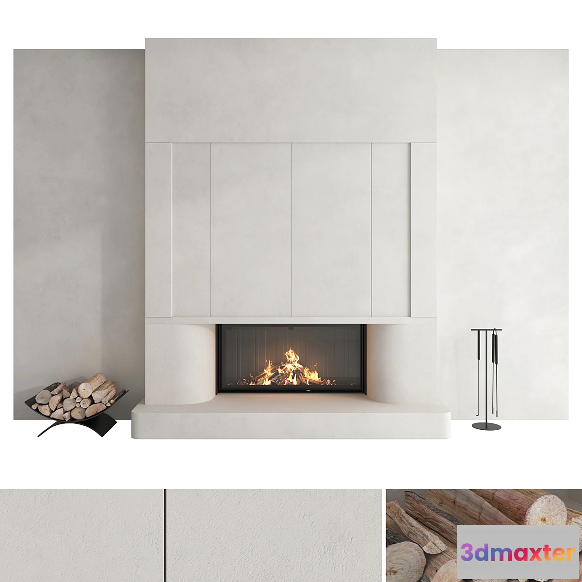 682538 - Decorative wall with fireplace set 47