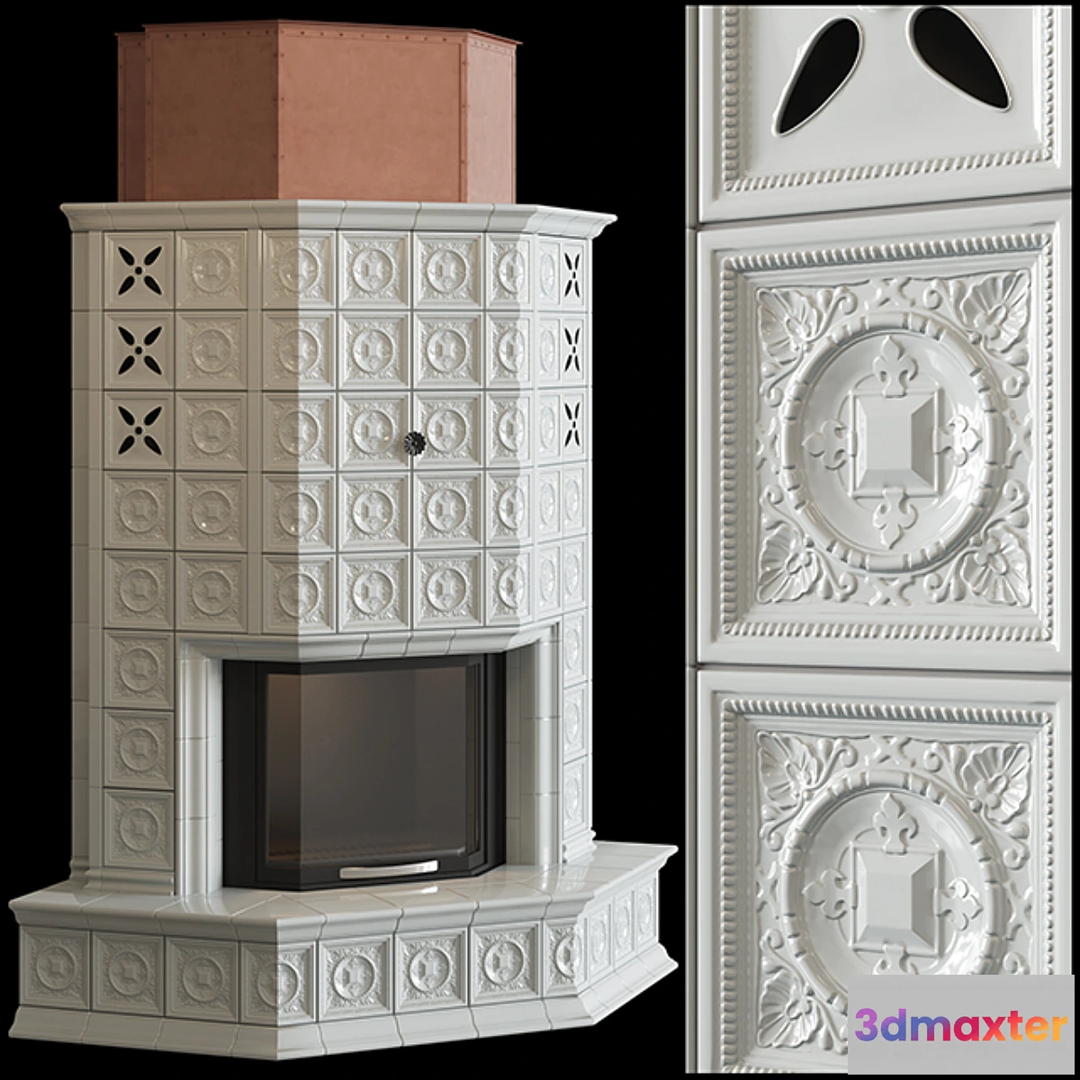 706448 - Corner stove with tiles