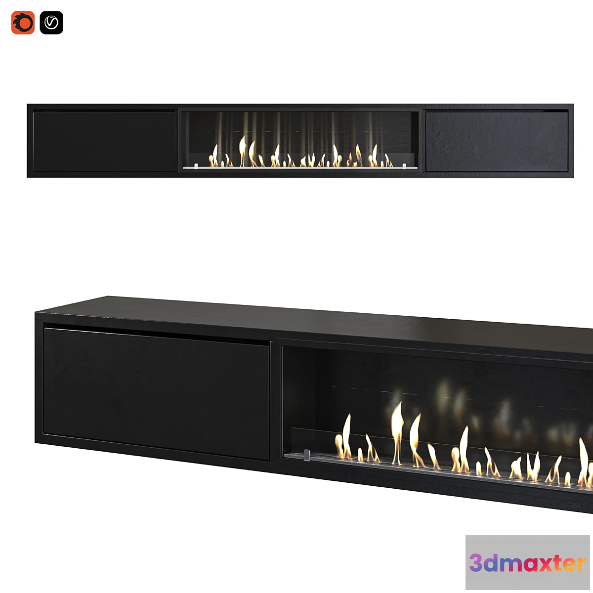 738705 - TV cabinet with built-in bio fireplace - No.2