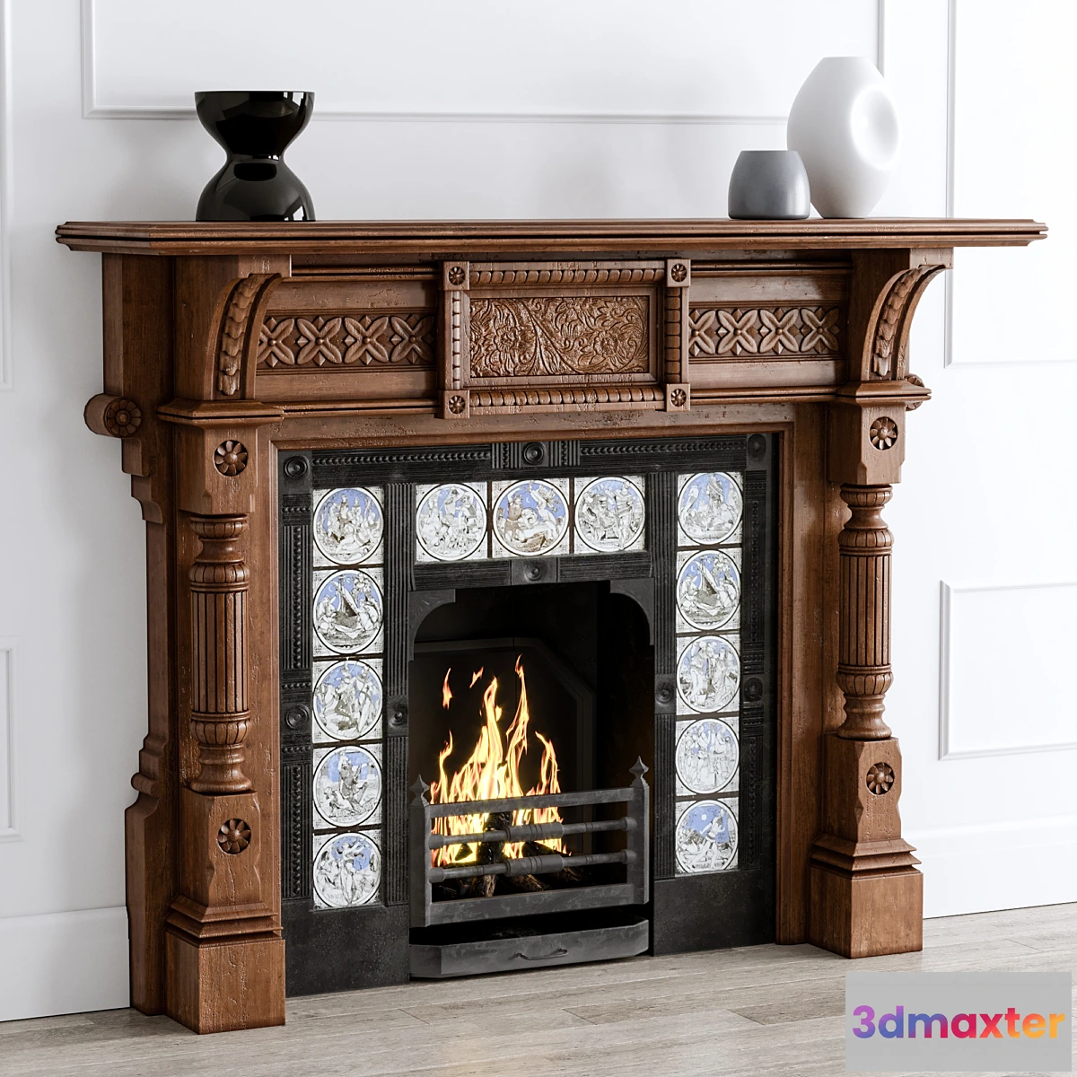 738815 - Antique Oak Fireplace - No.2