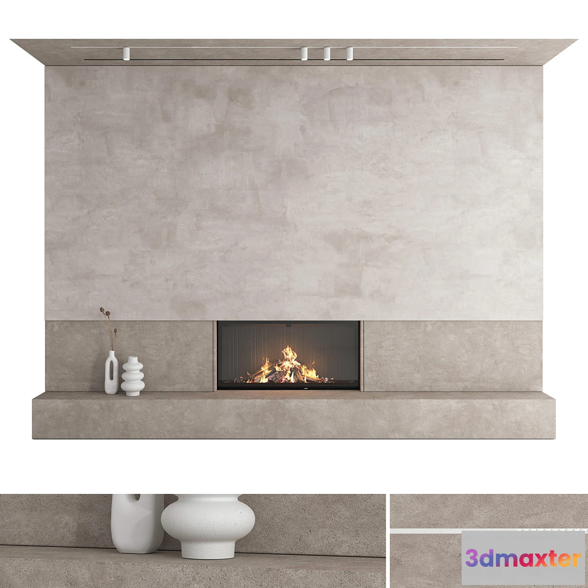 753825 - Decorative wall with fireplace set 27 - No.2