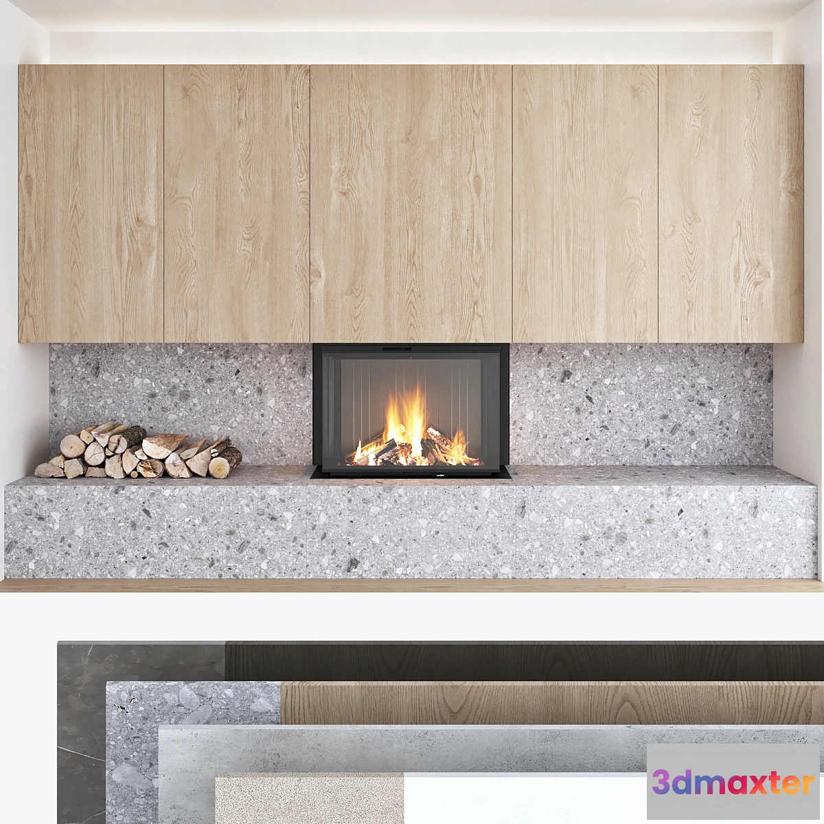 753873 - Decorative wall with fireplace set 10