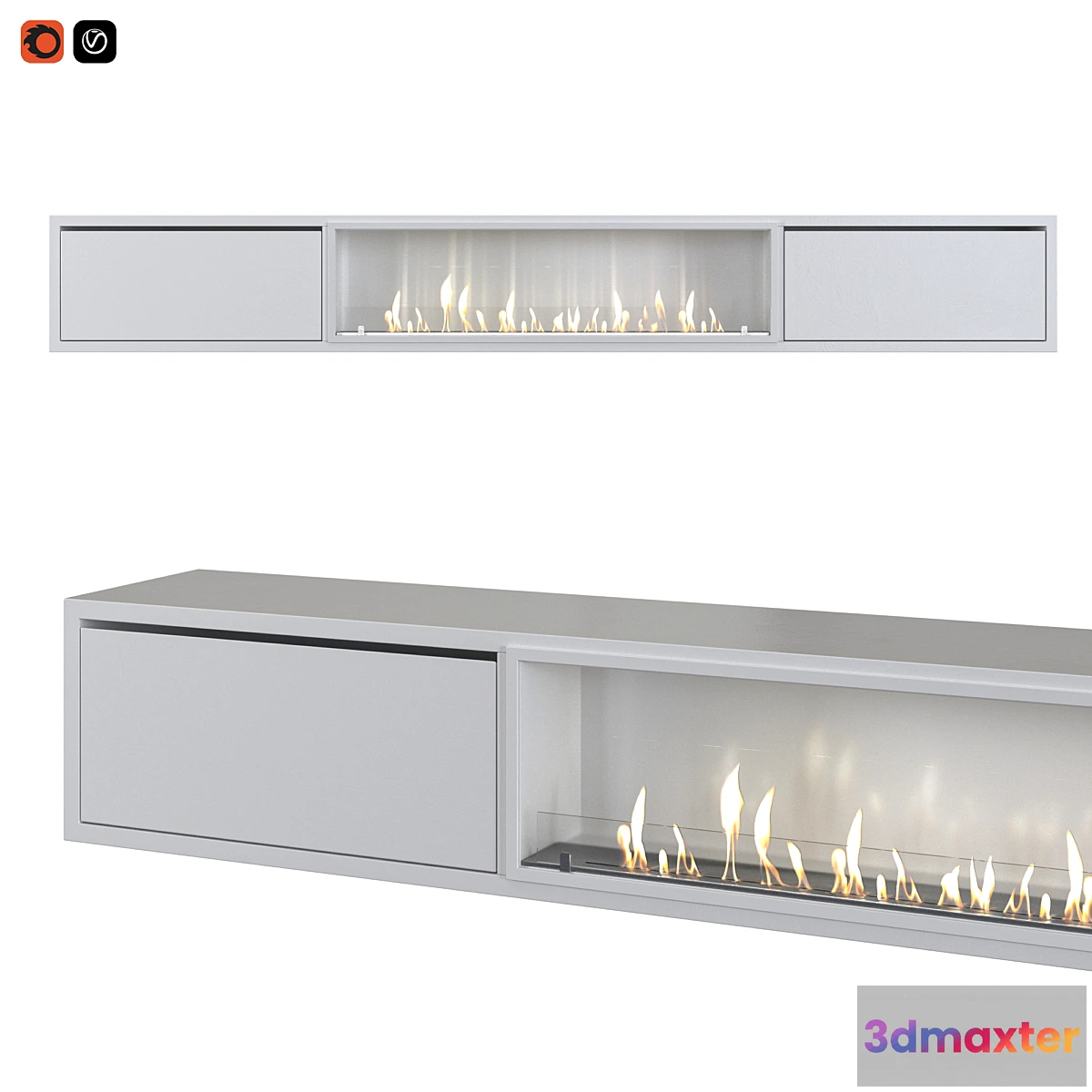 753899 - TV cabinet with built-in bio fireplace - No.3