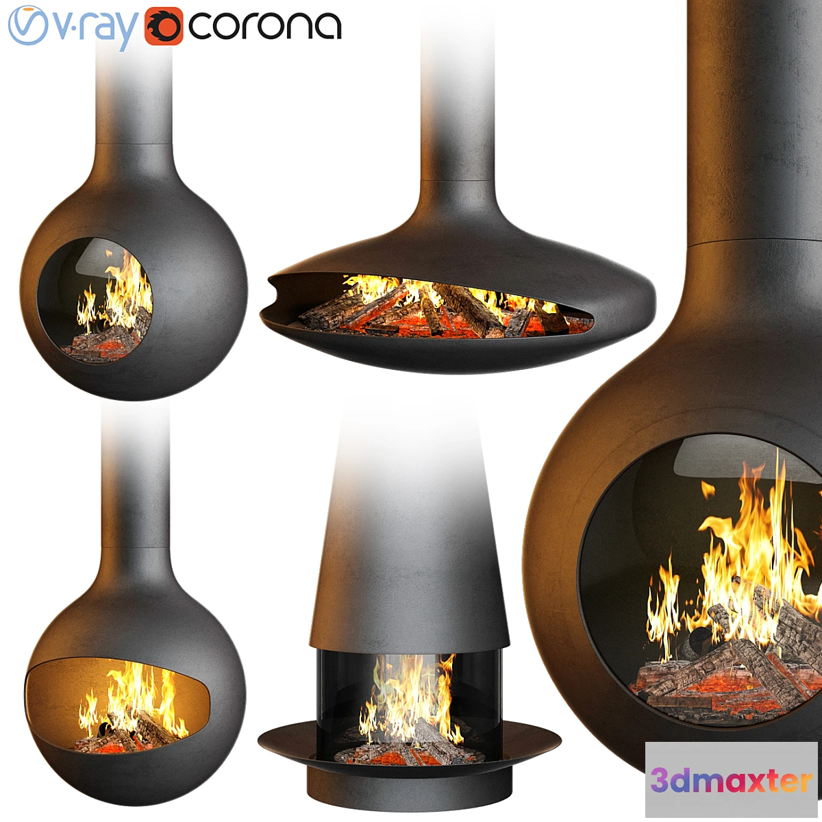 753915 - Fireplace set Focus Creation 2