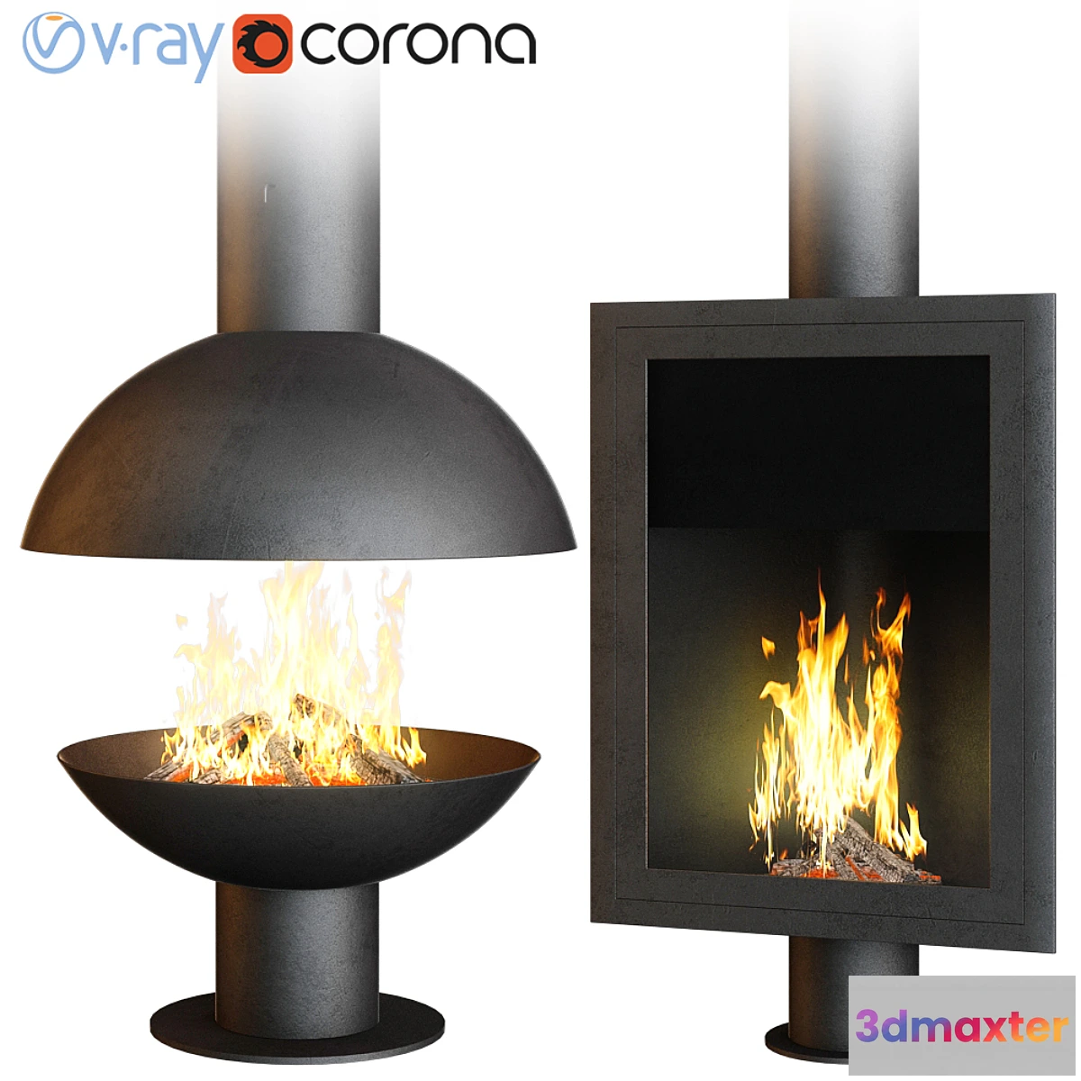 753943 - Fireplace set Focus Creation 3 (4 options)