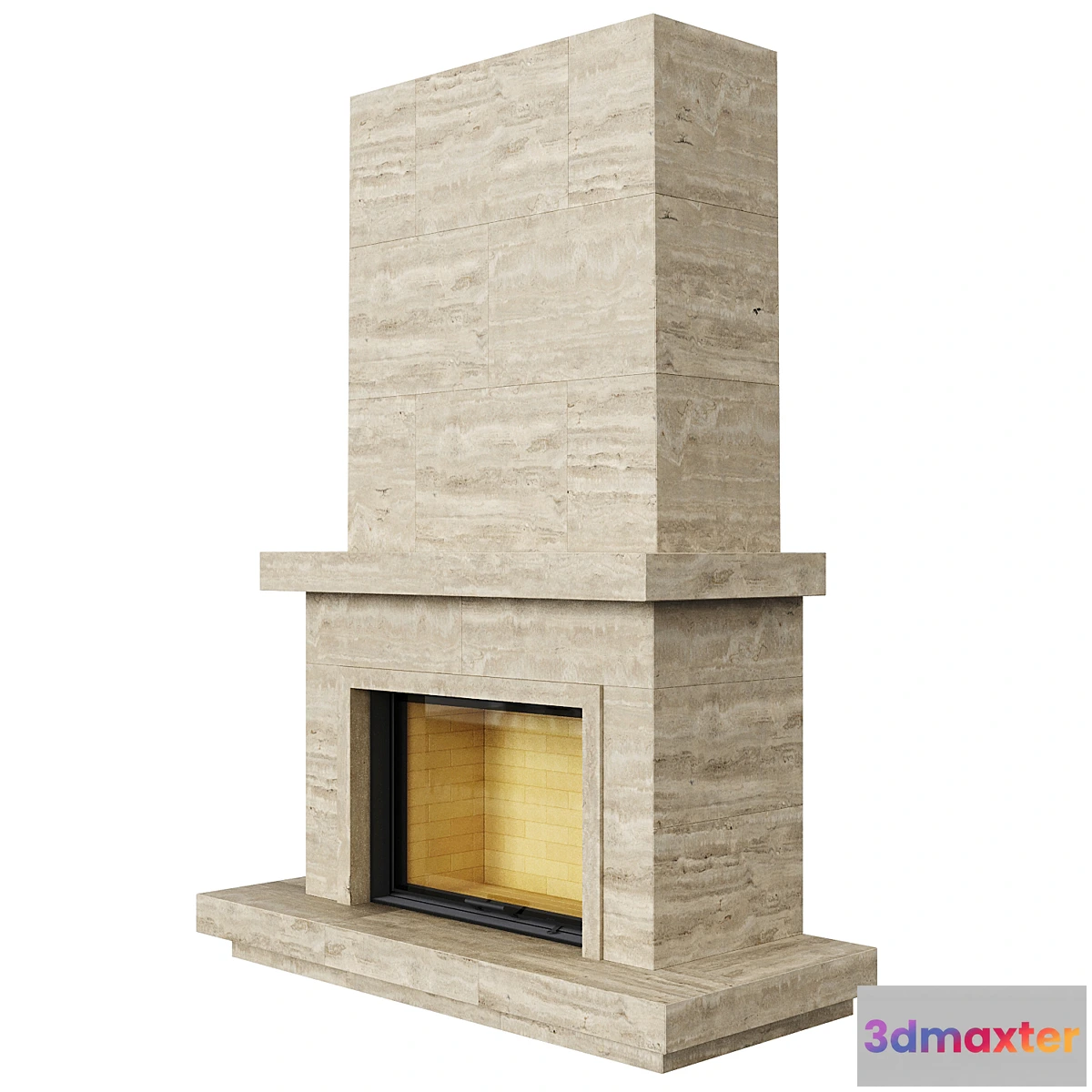 779385 - Fireplace insert Astov 12080 (chamotte) in travertine cladding