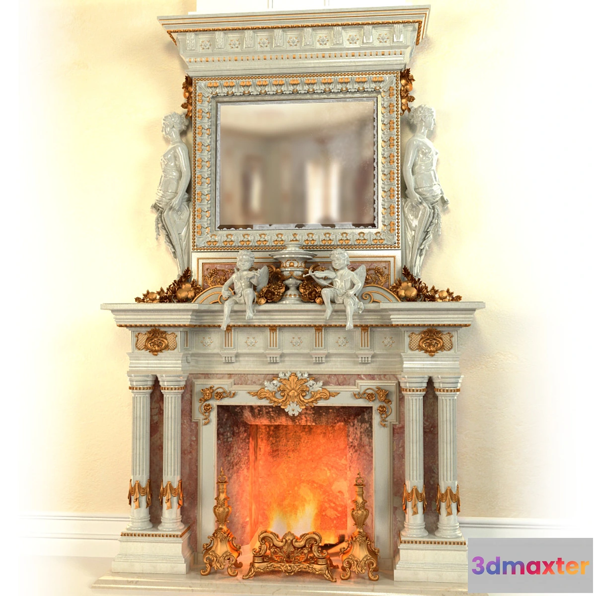 813572 - Fireplace in the Baroque style