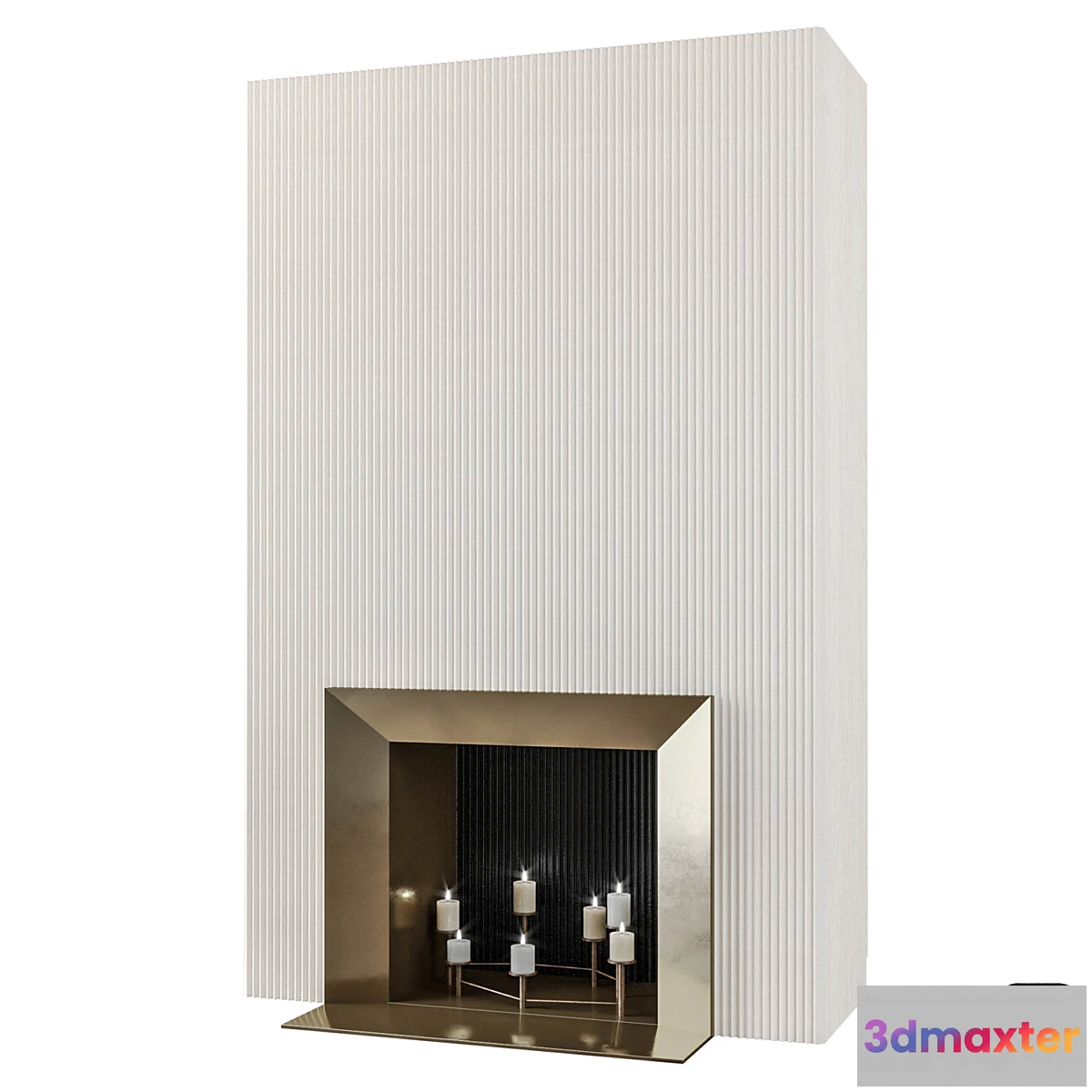 848995 - Retro fireplace with candles - No.3