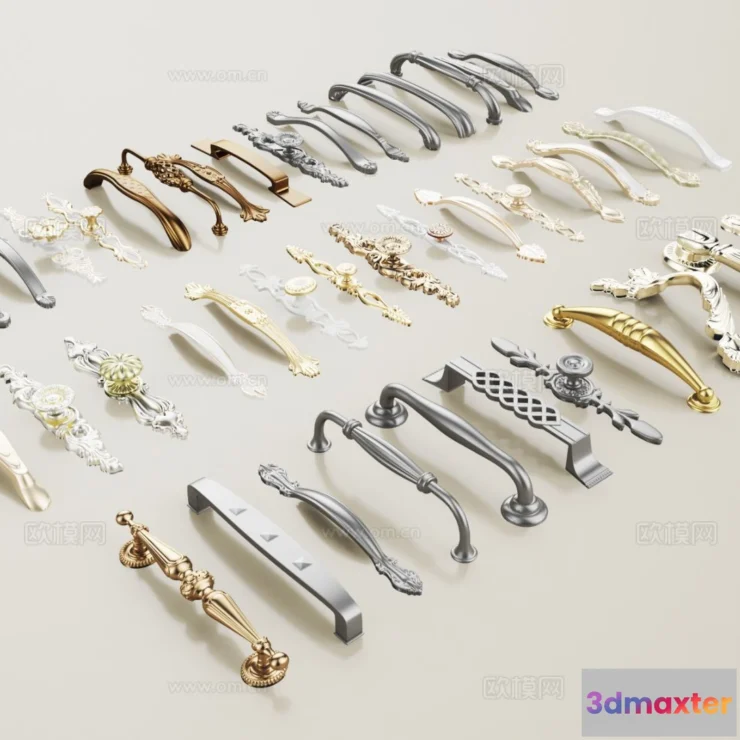 1536218 - DOOR HANDLE - 3D Model For Interior Design - 11279 3D Max