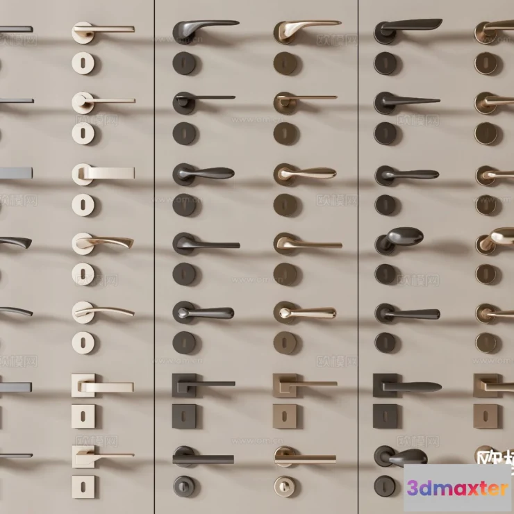 1536236 - DOOR HANDLE - 3D Model For Interior Design - 11288 3D Max