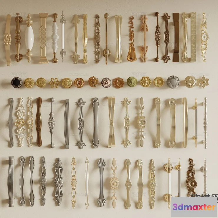 1536250 - DOOR HANDLE - 3D Model For Interior Design - 11295 3D Max