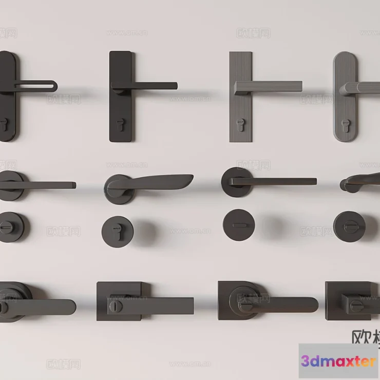 1536296 - DOOR HANDLE - 3D Model For Interior Design - 11318 3D Max