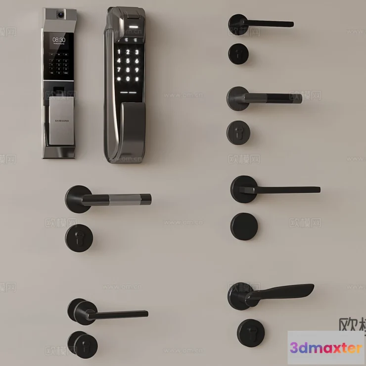 1536300 - DOOR HANDLE - 3D Model For Interior Design - 11320 3D Max