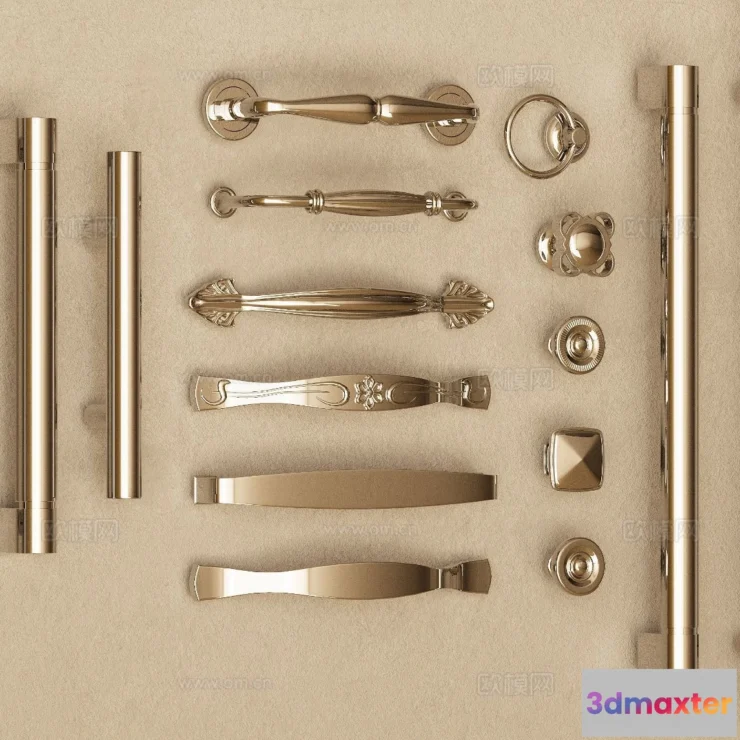 1536304 - DOOR HANDLE - 3D Model For Interior Design - 11322 3D Max