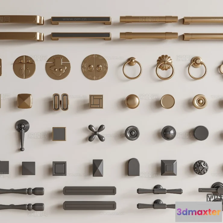 1536306 - DOOR HANDLE - 3D Model For Interior Design - 11323 3D Max