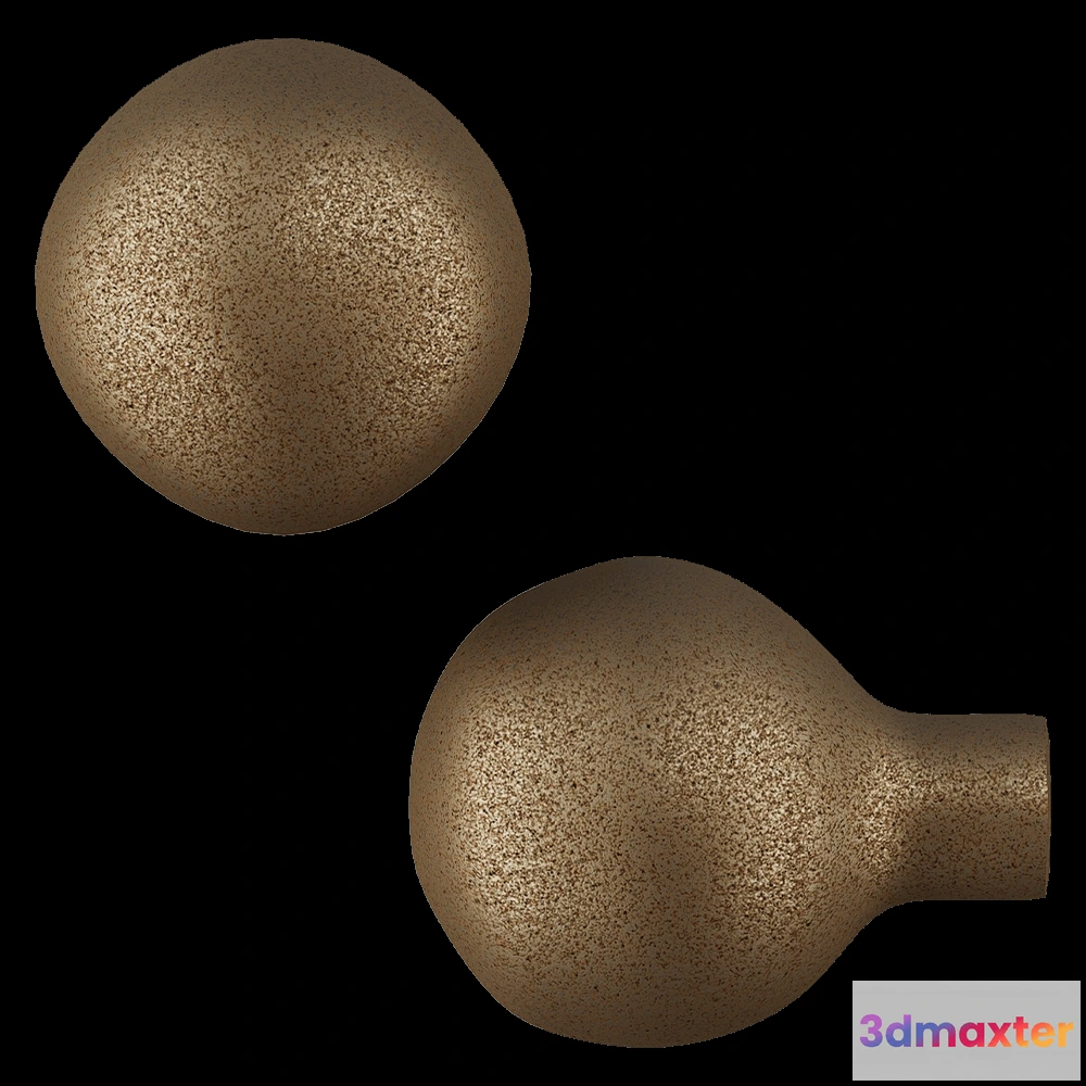1664000 - Dauby - Knob PT-25 Raw Bronze 3D Max