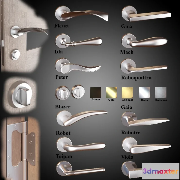 1664472 - other-models - Door knobs 12pcs. (5 colors) Colombo 3D Max