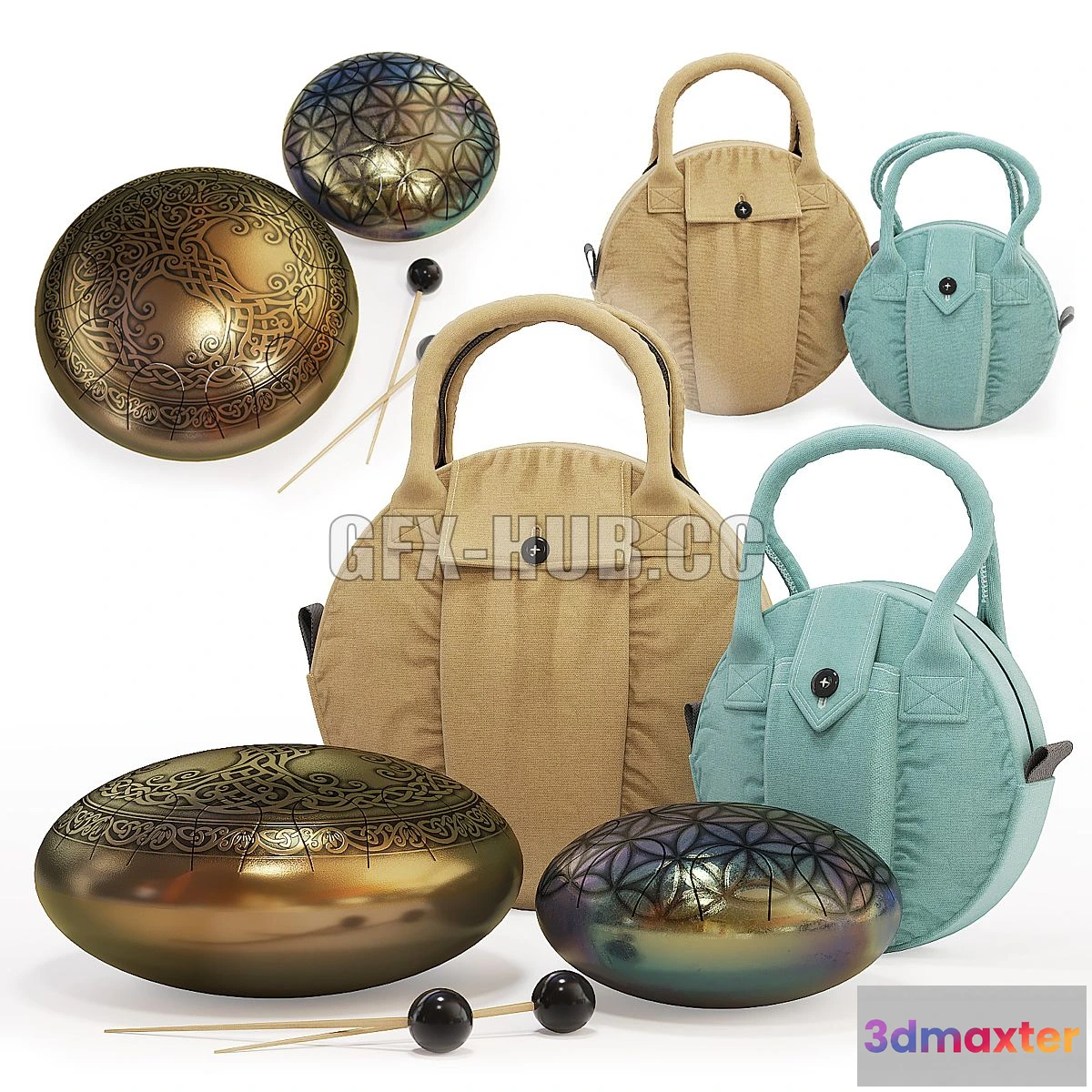 1546497 - Decorated glucophones 3D Max