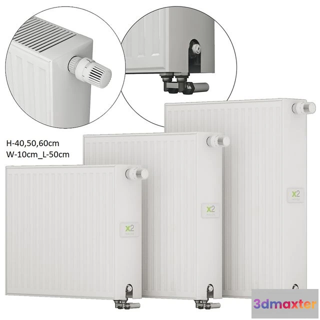 1552587 - Steel panel radiators Kermi therm-x2 Profil L-50 3D Max