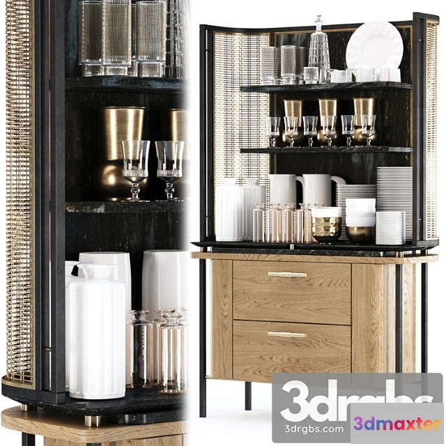 1005948 - Katty Modern Sideboard With Dishes by Bpoint Design