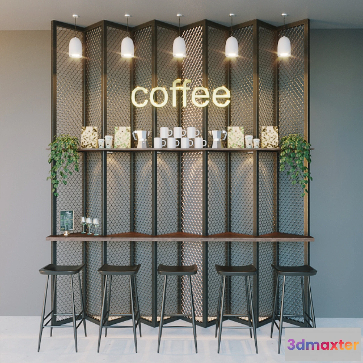 1295115 - Coffee shop bar 3D Max