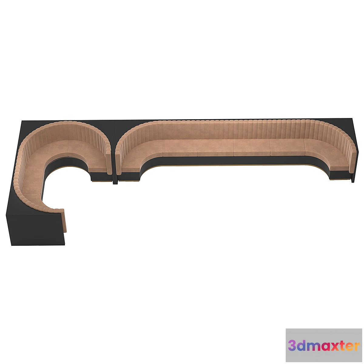 1299637 - Restaurant Bar Set 01 Part5 Long Sofa with Corner sofa & 2 colors Corona & Vray 3D Max