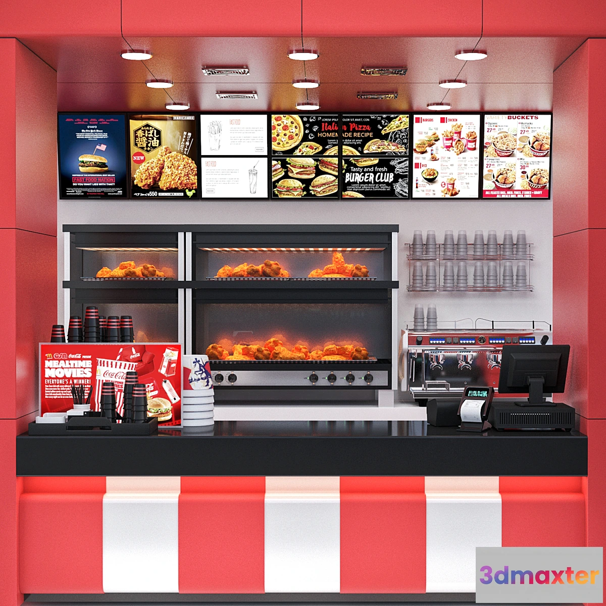 1304047 - JC Fastfood and Coffee Kiosk 4 3D Max