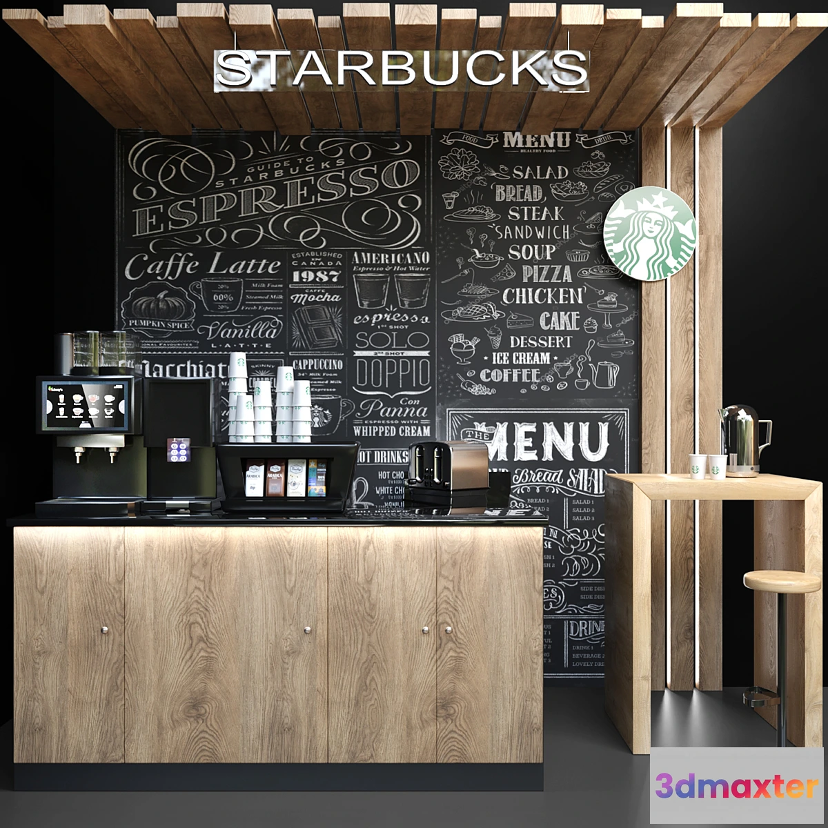 1304147 - Coffee point Starbucks. Cafe 3D Max
